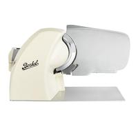 Berkel Home Line 250 Plus in Matt Cream with Handmade Oak Board - High-Quality Ham and Sausage Cutter for Precise Cuts, Modern Design and Robust Craftsmanship