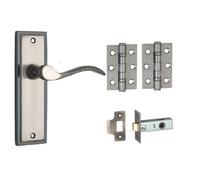 Berkeley Lever Latch Door Handle Pack - Dual Tone Gunmetal - Handle/hinges/latch - Designer Levers