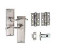 Berkeley Lever Latch Door Handle Pack - Satin Nickel - Handle/hinges/latch - Designer Levers