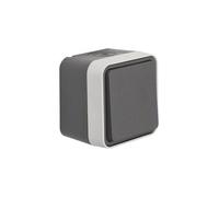 Berker 47633505 W.1 Socket Grey, IP55, Hinged Cover, Surface-Mounted