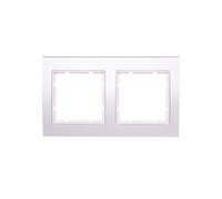 Berker B.3 Double Frame Aluminum/White 10123904