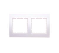 Berker B.3 Double Frame Aluminum/White 10123904