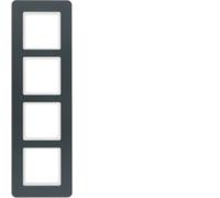 Berker Q.7 Frame 4x Charcoal Velvet Q.1/Q.3/Q.7 10146186
