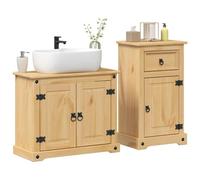 Berkfield 2 Piece Bathroom Furniture Set Corona Solid Wood Pine