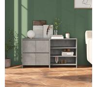 Berkfield 2 Piece Sideboard Concrete Grey Engineered Wood