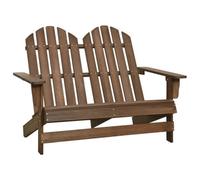 Berkfield 2-Seater Garden Adirondack Chair Solid Fir Wood Brown