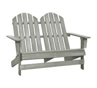 Berkfield 2-Seater Garden Adirondack Chair Solid Fir Wood Grey