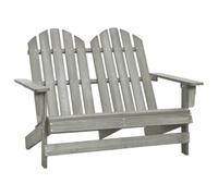 Berkfield 2-Seater Garden Adirondack Chair Solid Fir Wood Grey