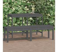 Berkfield 2-Seater Garden Bench Grey 159.5x44x45 cm Solid Wood Pine - Grey - Solid pine wood