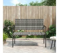 Berkfield 2-Seater Garden Bench Grey Poly Rattan