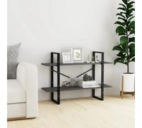 Berkfield 2-Tier Book Cabinet Grey 100X30X70 Cm Solid Pine Wood