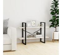 Berkfield 2-Tier Book Cabinet White 100X30X70 Cm Solid Pine Wood