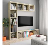 Berkfield 3 Piece Book/tv Cabinet Set Sonoma Oak 180X30X180 Cm