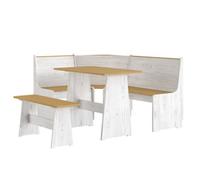 Berkfield 3 Piece Dining Set Honey Brown And White Solid Wood Pine