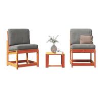 Berkfield 3 Piece Garden Lounge Set Wax Brown Solid Wood Pine