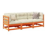 Berkfield 3 Piece Garden Sofa Set Wax Brown Solid Wood Pine
