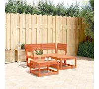 Berkfield 3 Piece Garden Sofa Set Wax Brown Solid Wood Pine