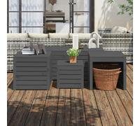 Berkfield 4 Piece Garden Box Set Grey Solid Wood Pine - Grey - Solid pine wood