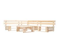 Berkfield 4 Piece Garden Pallet Lounge Set Natural Wood
