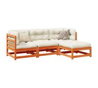 Berkfield 4 Piece Garden Sofa Set Wax Brown Solid Wood Pine