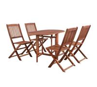 Berkfield 5 Piece Folding Outdoor Dining Set Solid Acacia Wood