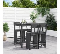Berkfield 5 Piece Garden Bar Set Grey Solid Wood Pine