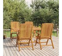 Berkfield 5 Piece Garden Dining Set Solid Wood Teak
