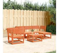 Berkfield 5 Piece Garden Lounge Set Wax Brown Solid Wood Pine