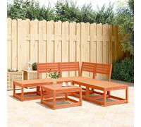 Berkfield 5 Piece Garden Sofa Set Wax Brown Solid Wood Pine