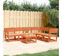 Berkfield 6 Piece Garden Sofa Set Wax Brown Solid Wood Pine