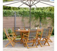 Berkfield 7 Piece Garden Dining Set Grey Polypropylene And Solid Wood