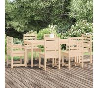 Berkfield 7 Piece Garden Dining Set Solid Wood Pine - Brown - Solid pinewood (untreated)