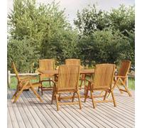 Berkfield 7 Piece Garden Dining Set Solid Wood Teak