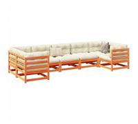 Berkfield 7 Piece Garden Sofa Set Wax Brown Solid Wood Pine
