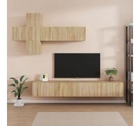 Berkfield 7 Piece Tv Cabinet Set Sonoma Oak Engineered Wood