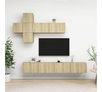 Berkfield 7 Piece Tv Cabinet Set Sonoma Oak Engineered Wood