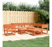 Berkfield 8 Piece Garden Lounge Set Wax Brown Solid Wood Pine