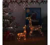 Berkfield Acrylic Reindeer Family Christmas Decoration 160 Led Colourful