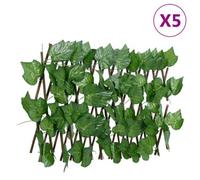 Berkfield Artificial Grape Leaf Trellis Expandable Green 5 Pcs 180X20 Cm