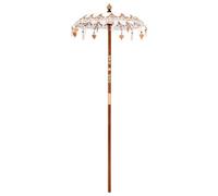 Berkfield Balinese Parasol Cream (90-100) X 250 Cm Cotton And Solid Wood