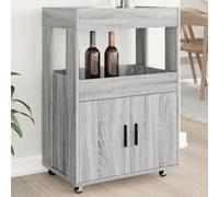 Berkfield Bar Cart Grey Sonoma 60X39.5X89 Cm Engineered Wood