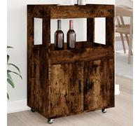 Berkfield Bar Cart Smoked Oak 60X39.5X89 Cm Engineered Wood