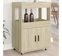 Berkfield Bar Cart Sonoma Oak 60X39.5X89 Cm Engineered Wood