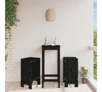 Berkfield Bar Stools 2 Pcs Black 40X36X75 Cm Solid Wood Pine