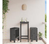 Berkfield Bar Stools 2 Pcs Grey 40X36X75 Cm Solid Wood Pine