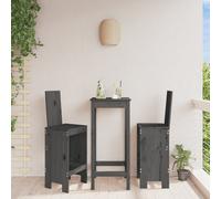 Berkfield Bar Stools 2 Pcs Grey 40X42X120 Cm Solid Wood Pine