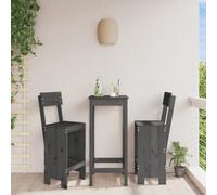 Berkfield Bar Stools 2 Pcs Grey 40X48.5X115.5 Cm Solid Wood Pine