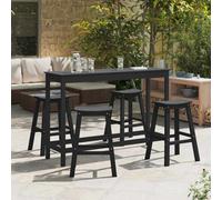 Berkfield Bar Stools 4 Pcs Black Hdpe