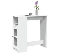 Berkfield Bar Table With Racks White 101X40X103.5 Cm Engineered Wood
