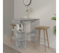 Berkfield Bar Table With Storage Rack Concrete Grey 100X50X101.5Cm Engineered Wood